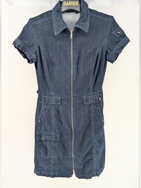 Mexx Dark Indigo Denim Dress With Full Length Zipper